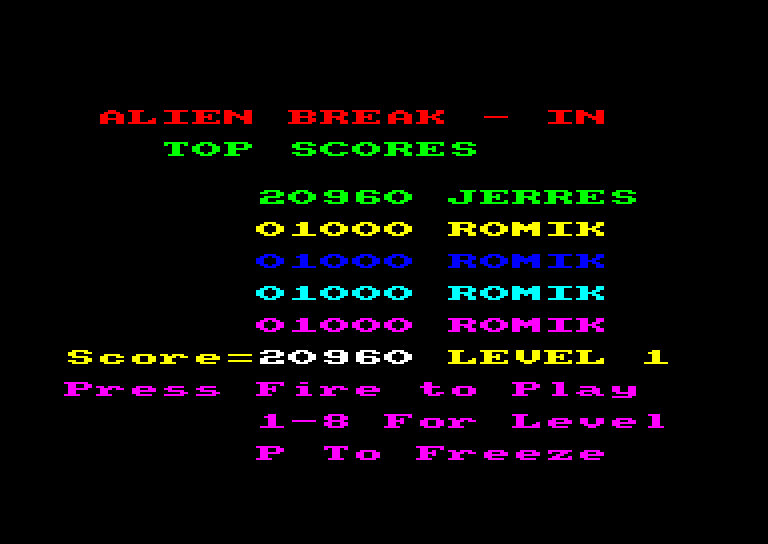 Amstrad CPC, Alien Break-In