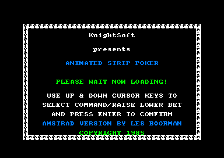 Amstrad CPC, Animated Strip Poker