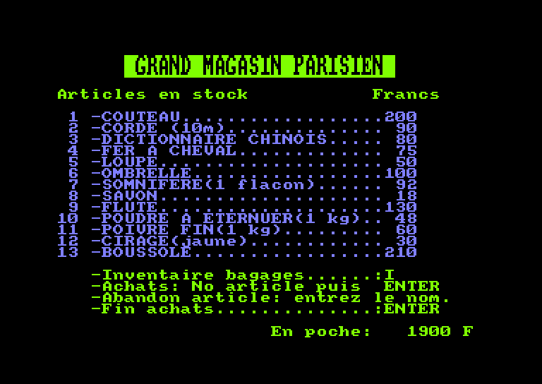 Amstrad CPC, Le Tour Du Monde En 80 Jours