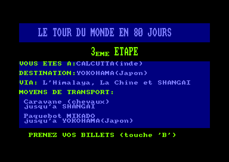 Amstrad CPC, Le Tour Du Monde En 80 Jours