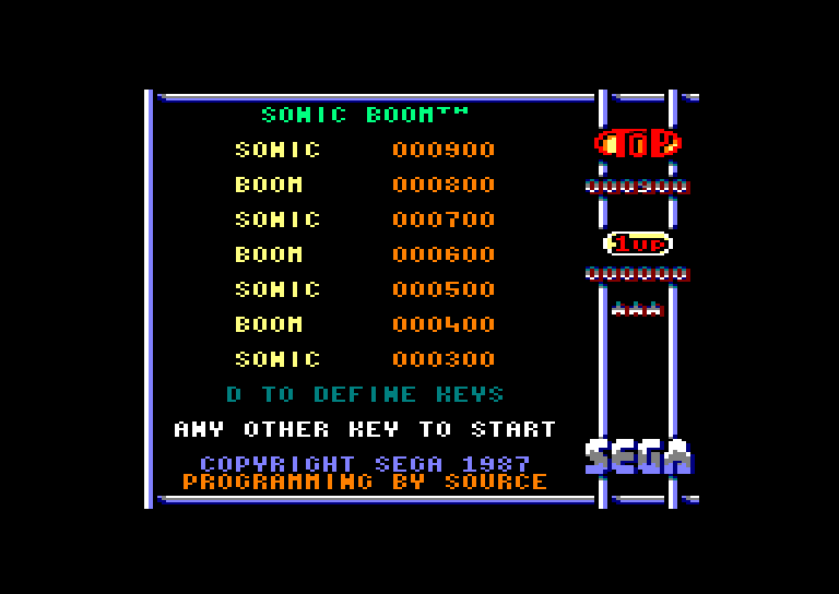 Amstrad CPC, Sonic Boom